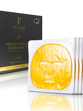 Prédiré Prestige Skincare Gold Mask Set — Hydrating Yellow-Gold Sheet Masks